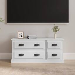 Berkfield Home TV Cabinet High Gloss White 100x35.5x45 cm Engineered Wood - thumbnail 2
