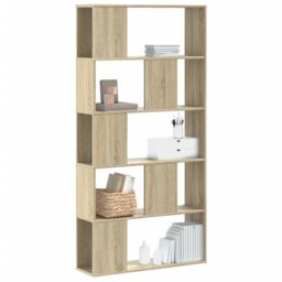 Berkfield Home Bookcase 5-Tier Sonoma Oak 80.5x23.5x162.5 cm Engineered Wood in Brown - thumbnail 1