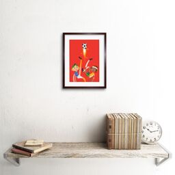 "Artery8 Wall Art Print Football Soccer Friends Art Framed 9x7 inch in Brown - Size: W7"" x H9""" - thumbnail 2