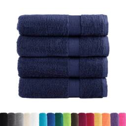 Berkfield Home Premium Shower Towels SOLUND 4pcs Navy Blue 70x140cm 600gsm - thumbnail 3