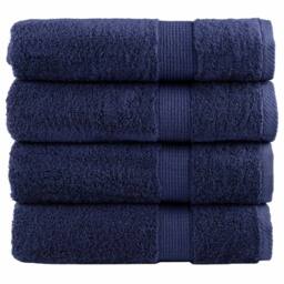 Berkfield Home Premium Shower Towels SOLUND 4pcs Navy Blue 70x140cm 600gsm - thumbnail 2