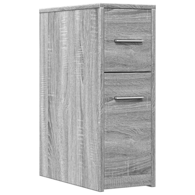 Berkfield Home Narrow Bathroom Cupboard with Wheels Grey Sonoma Engineered Wood - image 1