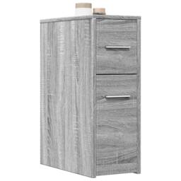 Berkfield Home Narrow Bathroom Cupboard with Wheels Grey Sonoma Engineered Wood - thumbnail 2