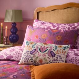 Furn Broderie Floral Reversible Duvet Set in Purple - Size: King - thumbnail 2