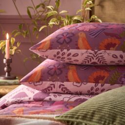 Furn Broderie Floral Reversible Duvet Set in Purple - Size: King - thumbnail 3