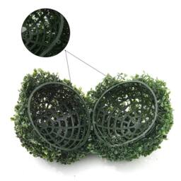 KORVIXA Green Boxwood Balls 28cm Garden Patio Hanging Faux - Size: 100 cm x 100 cm - thumbnail 3