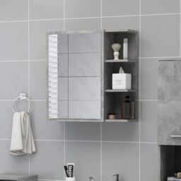Berkfield Home Bathroom Mirror Cabinet Concrete Grey 62.5x20.5x64 cm Engineered Wood