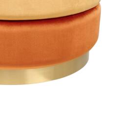 Wyld and Coco Ombre Orange Velvet Footstool 48 x 48 x 41 cm Gold Base - thumbnail 5