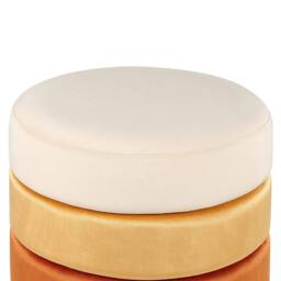 Wyld and Coco Ombre Orange Velvet Footstool 48 x 48 x 41 cm Gold Base - thumbnail 3