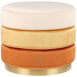 Wyld and Coco Ombre Orange Velvet Footstool 48 x 48 x 41 cm Gold Base - thumbnail 2