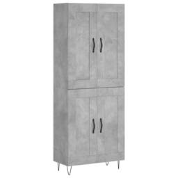 Berkfield Home Highboard Concrete Grey 69.5x34x180 cm Engineered Wood - thumbnail 3