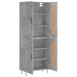 Berkfield Home Highboard Concrete Grey 69.5x34x180 cm Engineered Wood - thumbnail 4