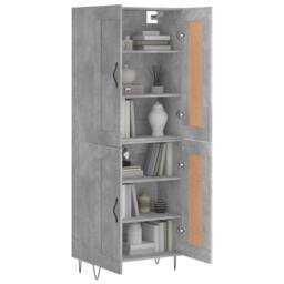 Berkfield Home Highboard Concrete Grey 69.5x34x180 cm Engineered Wood - thumbnail 1