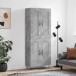 Berkfield Home Highboard Concrete Grey 69.5x34x180 cm Engineered Wood - thumbnail 2