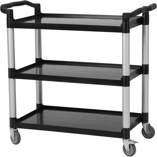 Kelvenix 3-Tier Plastic Utility Garage Cart in Black - Size: 10000mm x 520mm - image 1