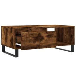 Berkfield Home Coffee Table Smoked Oak 90x50x36.5 cm Engineered Wood in Brown - thumbnail 6