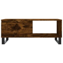 Berkfield Home Coffee Table Smoked Oak 90x50x36.5 cm Engineered Wood in Brown - thumbnail 5