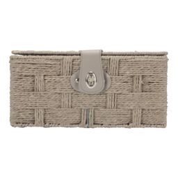 Red Hamper Grey Woven Paper Rope Picnic Basket - Size: Small - thumbnail 3