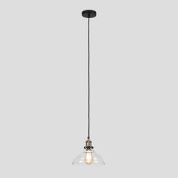 ValueLights Wallace Industrial Shallow Glass Shade Ceiling Pendant Drop Light in Clear - thumbnail 3