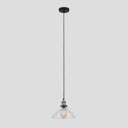 ValueLights Wallace Industrial Shallow Glass Shade Ceiling Pendant Drop Light in Clear - thumbnail 2
