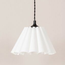 ValueLights Lauren White Pleated Shade 3 Drop Bar Black Diner Ceiling Light - thumbnail 5