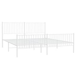 Berkfield Home Metal Bed Frame with Headboard & Footboard White 193x203 cm - thumbnail 4