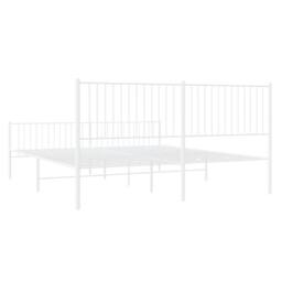 Berkfield Home Metal Bed Frame with Headboard & Footboard White 193x203 cm - thumbnail 8