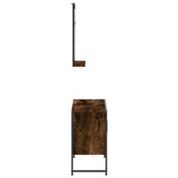 Berkfield Home 2 Piece Bathroom Cabinet Set Smoked Oak Engineered Wood in Brown - thumbnail 7