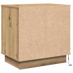 Berkfield Home Bedside Cabinet with LED Artisan Oak 50x34, 5x50 cm in Brown - thumbnail 7
