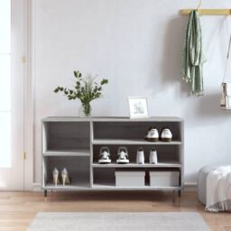 Berkfield Home Shoe Cabinet Grey Sonoma 102x36x60 cm Engineered Wood - Size: 102 x 36 x 60 cm - thumbnail 1