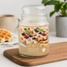 Voltico 18oz Belgian Waffles Scented Jar Candle in Beige