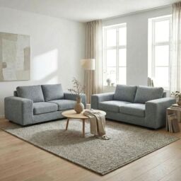 Abakus Direct Boston 2 Seater Sofa Basket Weave in Grey - thumbnail 6