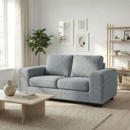 Abakus Direct Boston 2 Seater Sofa Basket Weave in Grey - thumbnail 1