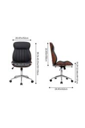 Living and Home Ergonomic Modern PU Office Chair with High Back, Adjustable Seat & Smooth Casters - thumbnail 8