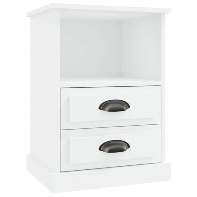 Berkfield Home Bedside Cabinet White 43x36x60 cm - Size: 43 x 36 x 60 cm - image 1