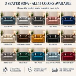 Stratus Interiors Ambassador Velvet Chesterfield Sofa- Gold Trim - No Frill - 3 Seater in Taupe - thumbnail 6