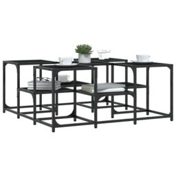 Berkfield Home Coffee Table Black 91x91x40 cm Engineered Wood - Size: 91 x 91 x 40 cm - thumbnail 4