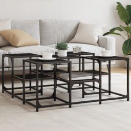 Berkfield Home Coffee Table Black 91x91x40 cm Engineered Wood - Size: 91 x 91 x 40 cm - thumbnail 1