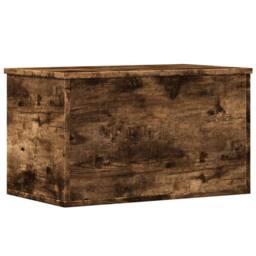 Berkfield Home Storage Box Smoked Oak 60x35x35 cm Engineered Wood in Brown - Size: 60 x 35 x 35 cm - thumbnail 1
