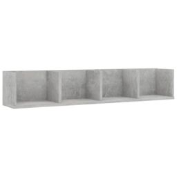 Berkfield Home CD Wall Shelf Concrete Grey 100x18x18 cm Engineered Wood - Size: 100 x 18 x 18 cm - thumbnail 2