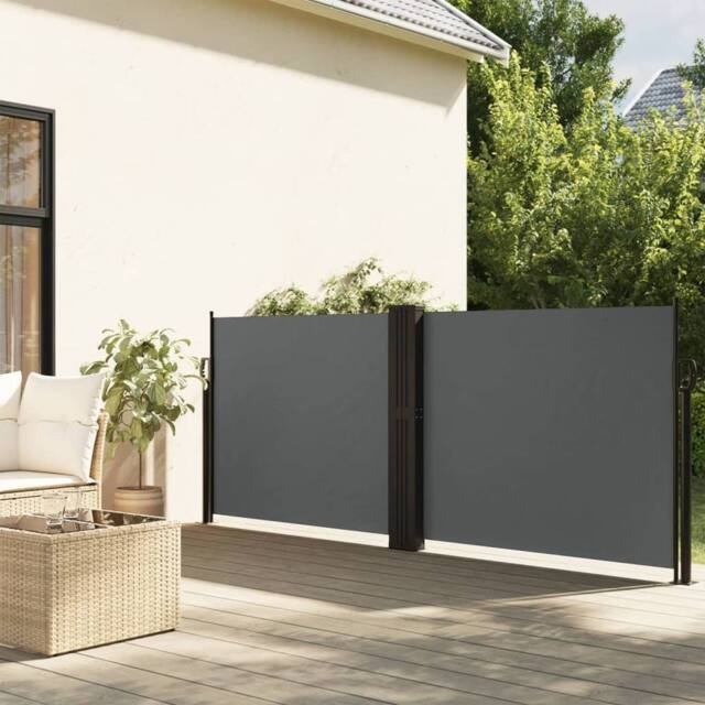 Berkfield Home Retractable Side Awning Anthracite 140x1200 cm in Dark Grey - image 1