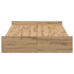 Berkfield Home Storage Bed Frame with Drawer with Headboard with Storage Artisan oak 120 x 190 cm in Brown - thumbnail 6