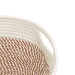 Berkfield Home Storage Baskets 2 pcs Brown & White √ò24x18 cm Cotton - Size: 24x18 cm - thumbnail 7