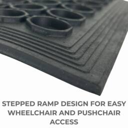 Ark Mat Heavy Duty Rubber Door Mat Non-Slip Wheelchair Friendly - 1.2m x 0.9m in Black - Size: 900mm x 1200mm - thumbnail 8
