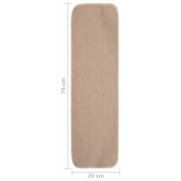 Berkfield Home Decorative Anti Slip Stair Mats 15 pcs 75x20 cm Beige Rectangular - Size: Medium - thumbnail 6