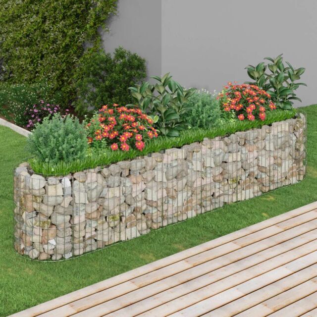 Berkfield Home Gabion Raised Bed Galvanised Iron 260x50x50 cm in Silver - Size: 260 x 50 x 50 cm - image 1