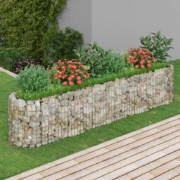 Berkfield Home Gabion Raised Bed Galvanised Iron 260x50x50 cm in Silver - Size: 260 x 50 x 50 cm - thumbnail 1