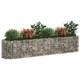 Berkfield Home Gabion Raised Bed Galvanised Iron 260x50x50 cm in Silver - Size: 260 x 50 x 50 cm - thumbnail 3