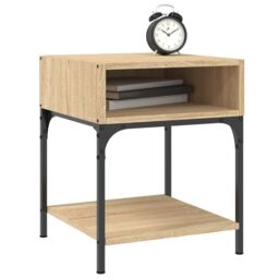 Berkfield Home Bedside Table Sonoma Oak 40x41x50 cm Engineered Wood in Brown - Size: 40 x 41 x 50 cm - thumbnail 3