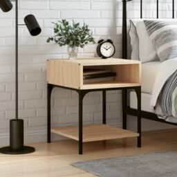 Berkfield Home Bedside Table Sonoma Oak 40x41x50 cm Engineered Wood in Brown - Size: 40 x 41 x 50 cm - thumbnail 1